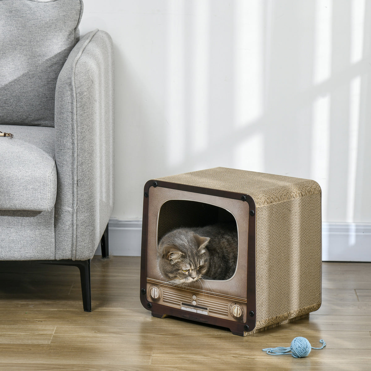 Casinha Arranhador em Cartão Televisão Retro para Gato – Casa do Patudo
