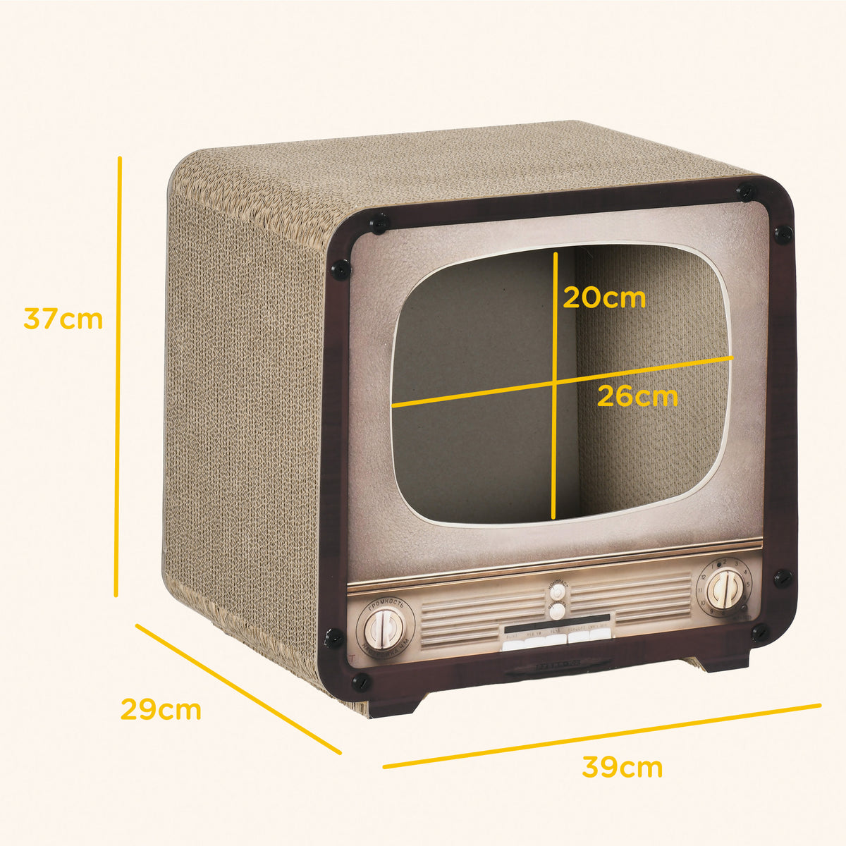 Casinha Arranhador em Cartão Televisão Retro para Gato – Casa do Patudo
