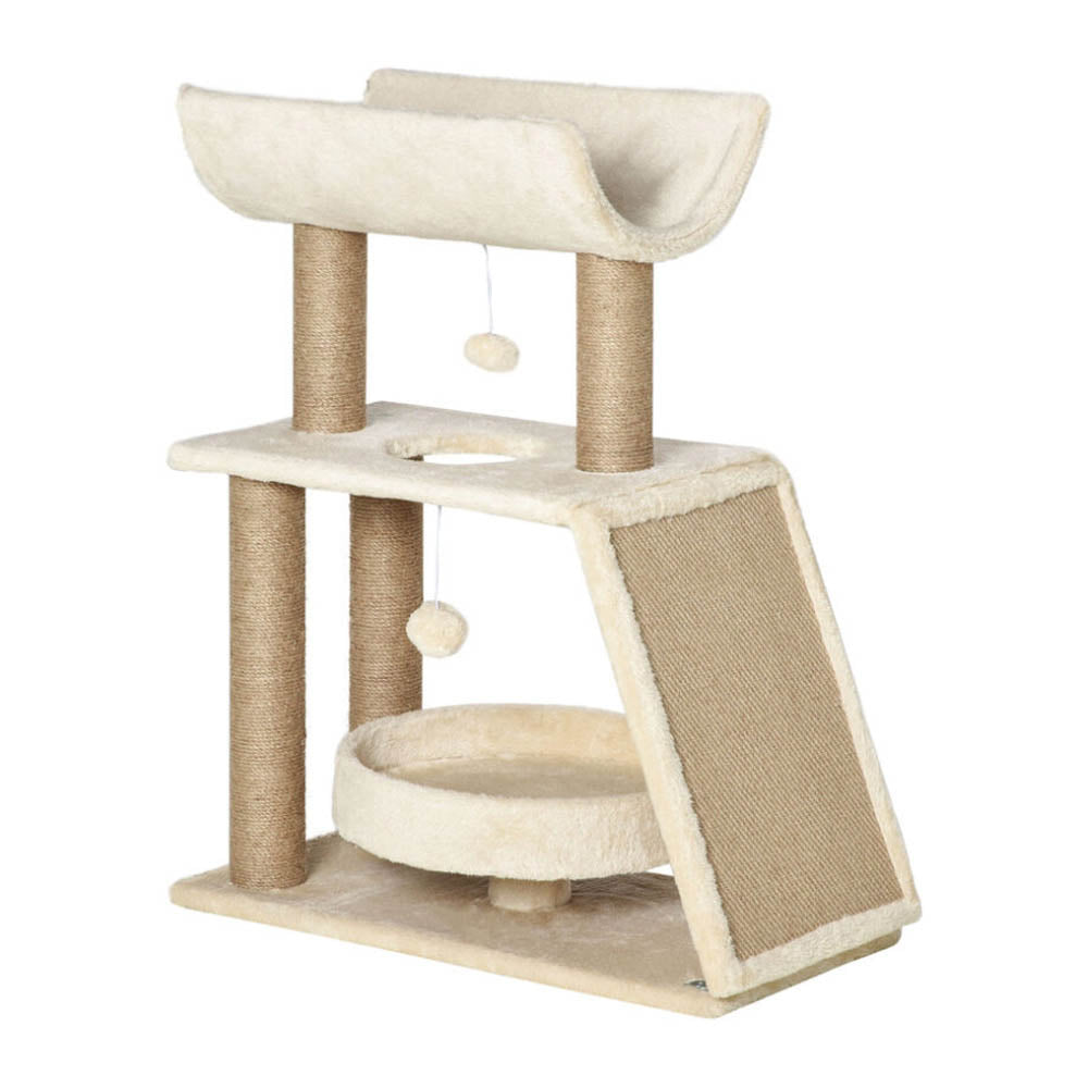 Arranhador Torre para Gato com Cesto, Bege – Casa do Patudo