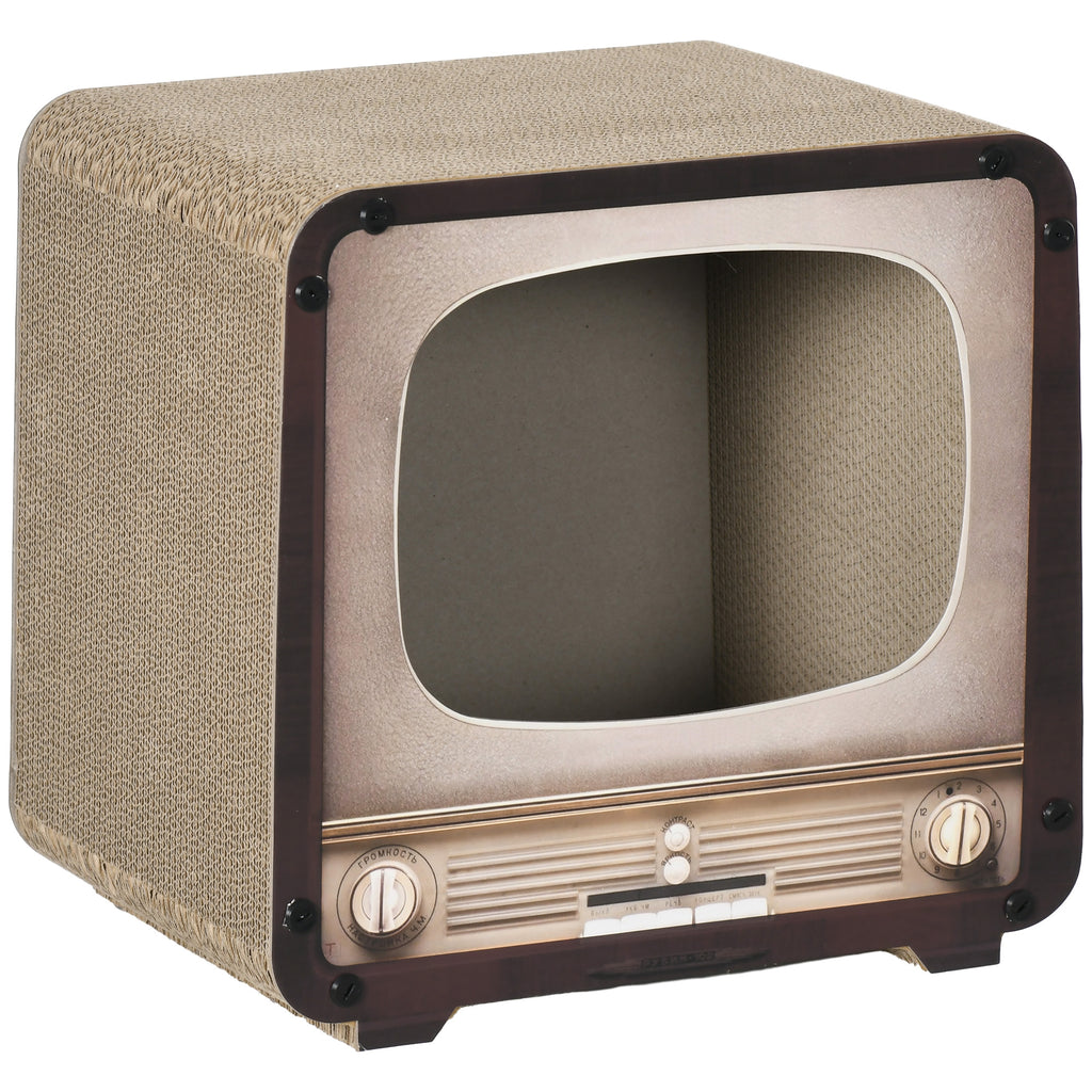 Casinha Arranhador em Cartão Televisão Retro para Gato – Casa do Patudo